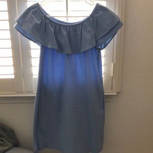 Off shoulder  baby blue dress